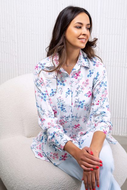 Блузка с длинным рукавом и баской 320WHT — изображение 3