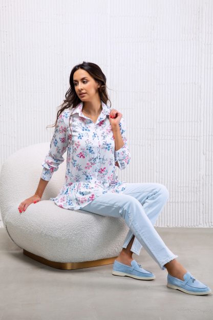 Блузка с длинным рукавом и баской 320WHT — изображение 2